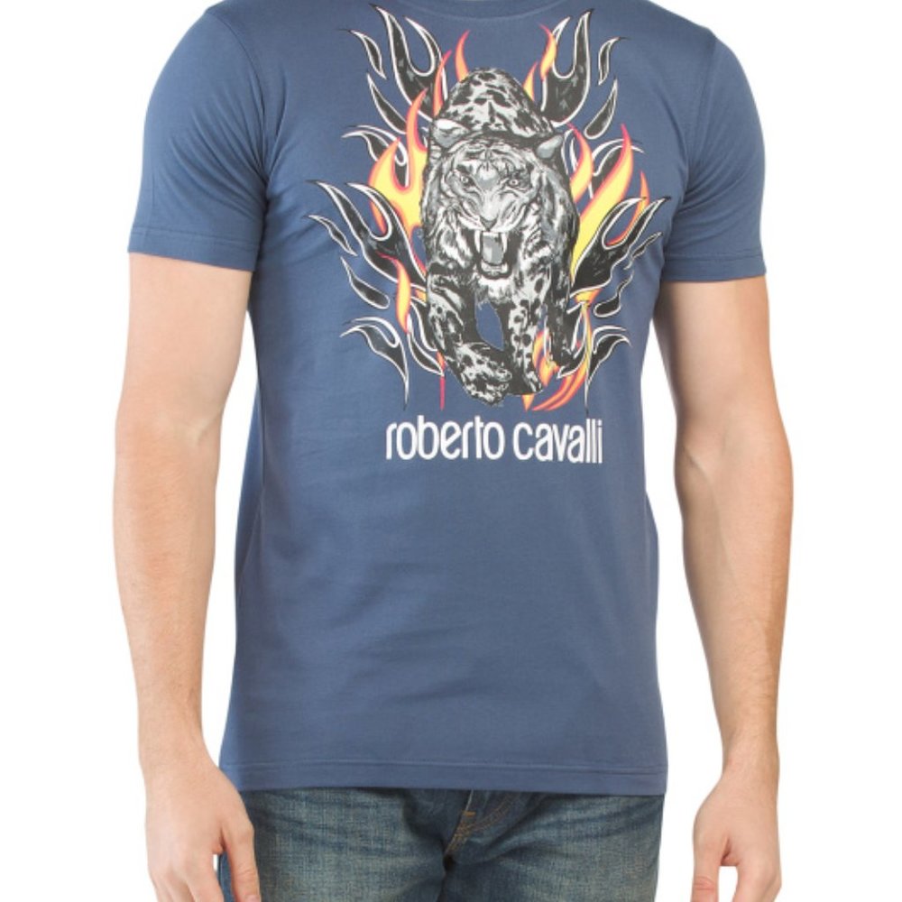 Tiger Graphic Short Sleeve T-Shirt from Roberto Cavalli